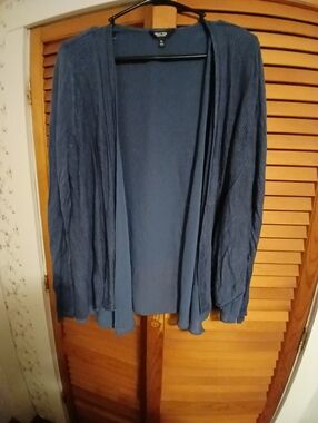Blue Open-Front Lightweight Cardigan